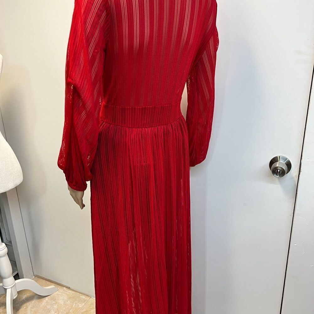 Ruby Red Veil Maxi Dress MEDIUM SIZE - Picture 6 of 10